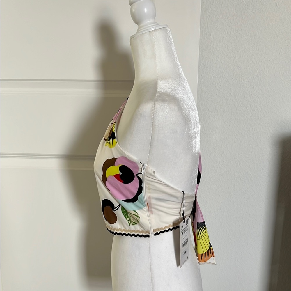 NWT Zara Floral One Shoulder Top Size Small - Picture 6 of 8